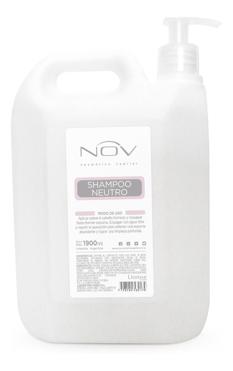 NOV SHAMPOO NEUTRO X 1900 ML.