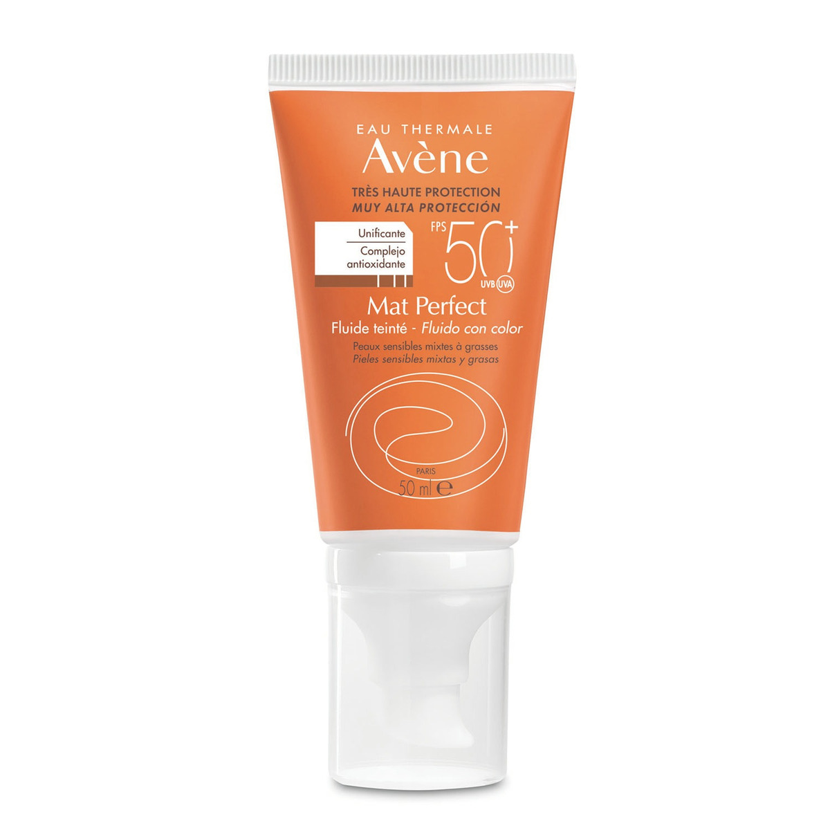 AVENE PROTECTOR SOLAR FACIAL FLUIDO CON COLOR PIEL NORMAL A MIXTA  FPS 50 X 50 ML.