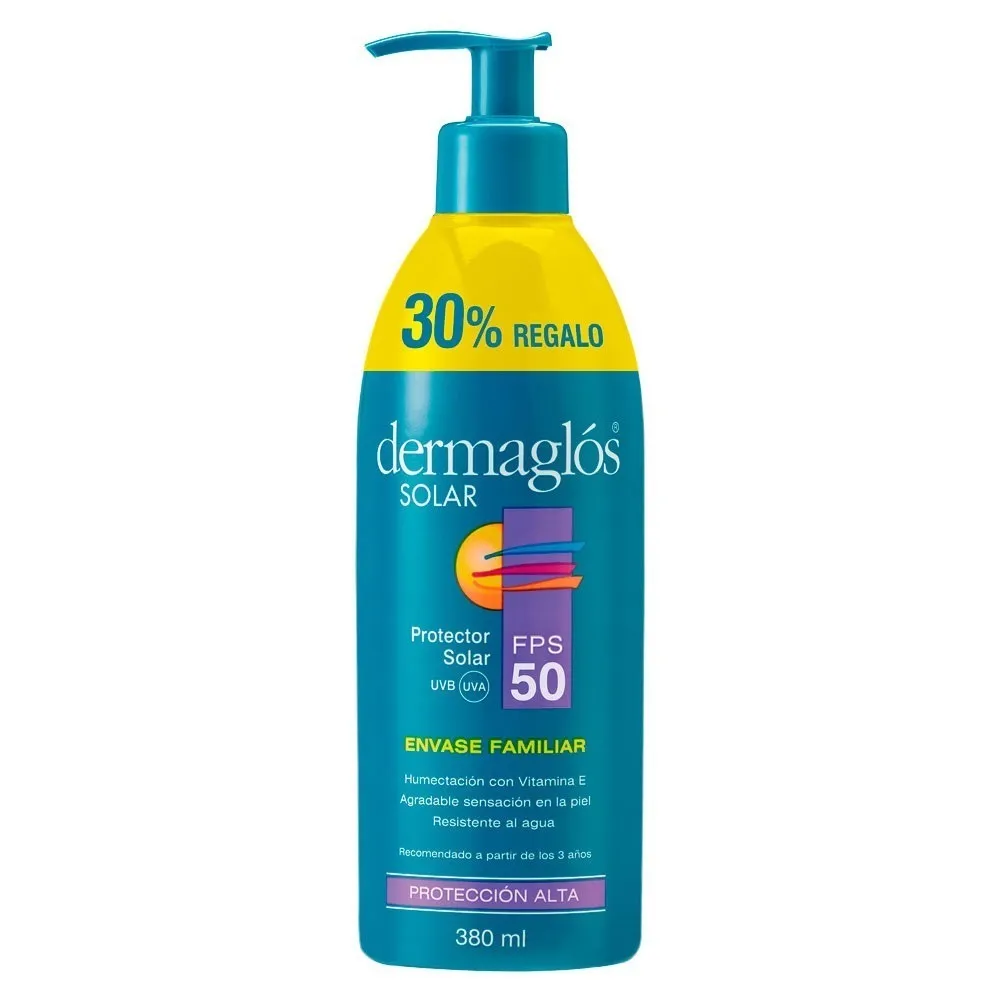 DERMAGLOS PROTECTOR SOLAR FPS 50 X 380 ML.